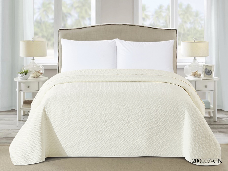 Покрывало Cleo "CAROLINE" 200*220 (200/007-CN, Однотонное, Молочный)