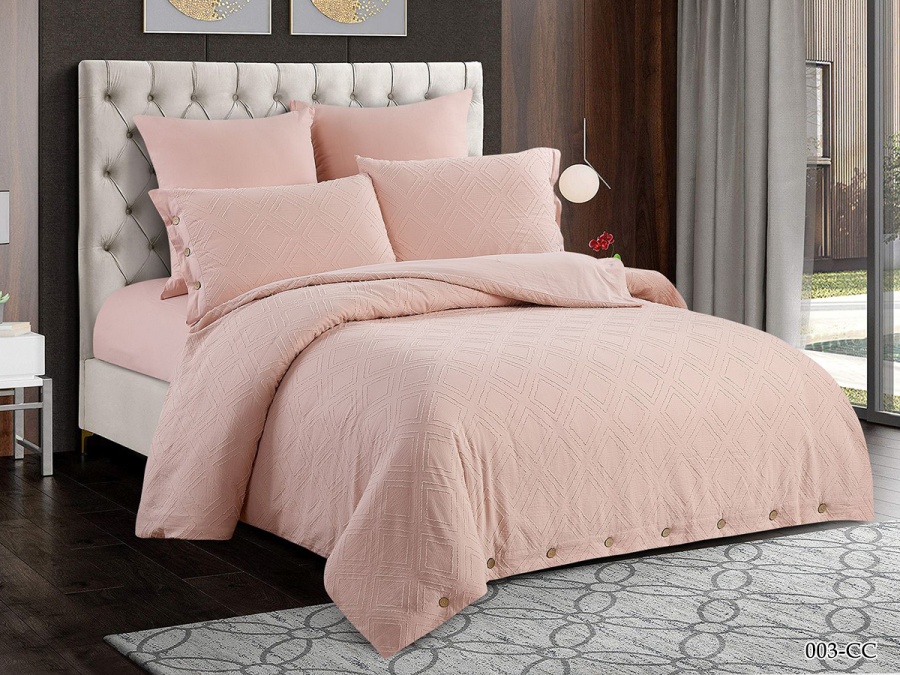 КПБ Cleo "Candy Cotton" двуспальный 180*210*1 230*250*1(±5) 50*70+7*2(±2) 70*70*2(±2)  (21/003-CC, Однотонное, Розовый)