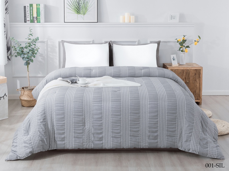 Покрывало Cleo "SILVER" 200х220 (200/001-SIL, Полосы, Серый)