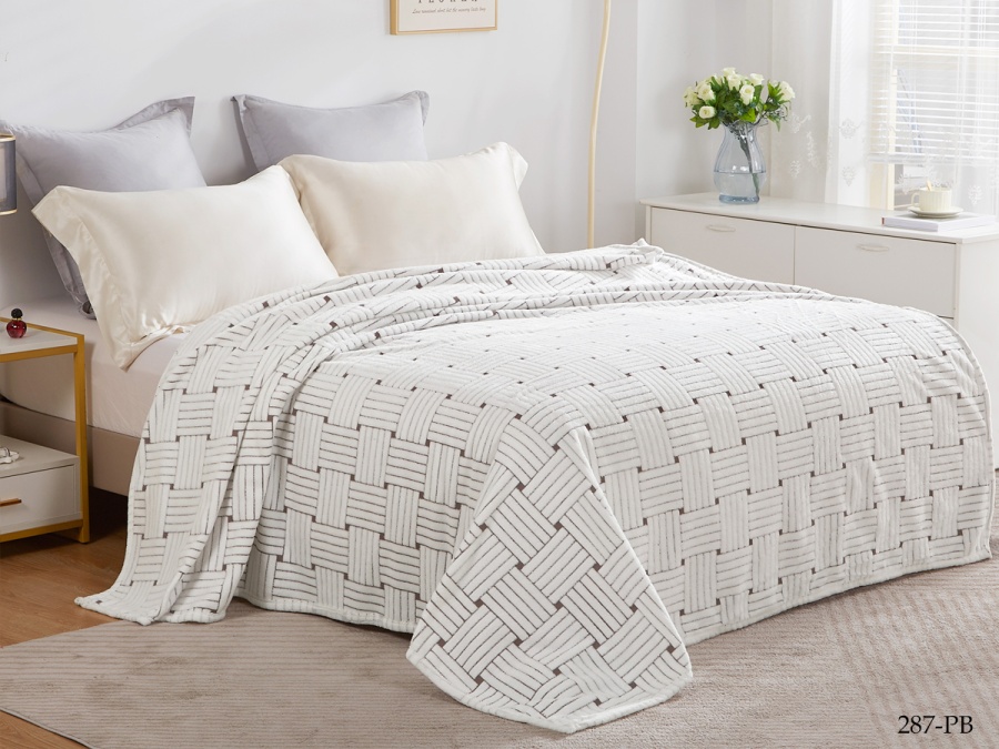 Плед Cleo "Bamboo" полуторный 150*200 микрофибра 100% (150/287-pb, Геометрия, Серый)