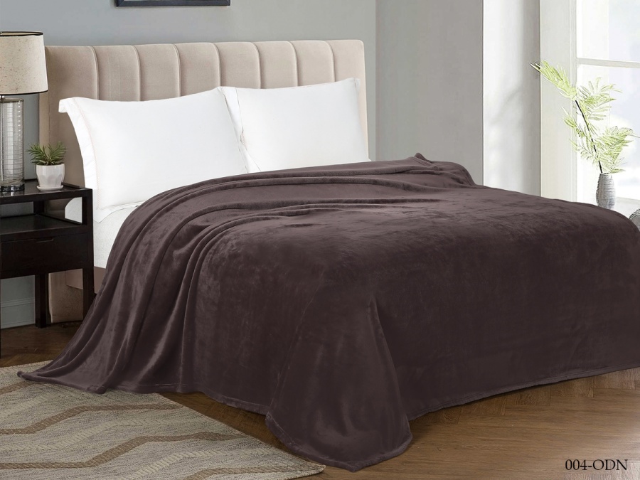 Плед Cleo "Virginia" велсофт полуторный 150*200 (150/004-ODN, Однотонное, Коричневый)