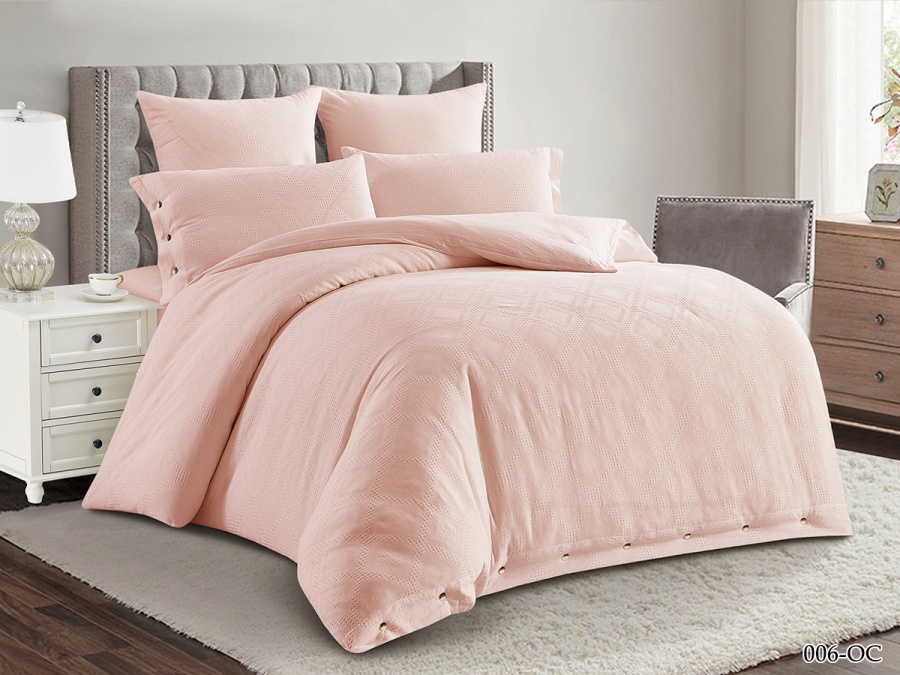 КПБ Cleo "Organic Cotton" двуспальный 180*215*1 180*200*25 50*70*2 70*70*2 (21/006-OC, Однотонное, Розовый)