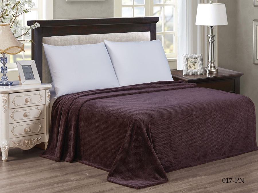 Плед CL HOME "Pinoli" велсофт евро 200*220 в атласной ленте  (200/017-PN/LA, Узоры, Коричневый)